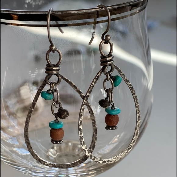 Early SILPADA Drop Turquoise and Sterling Silver Earrings - Picture 1 of 5